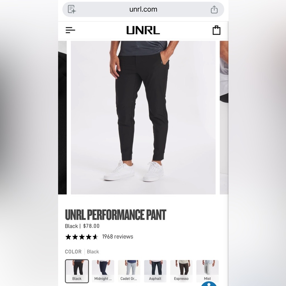 Like NEW - Men's Black UNRL Performance Pants - XL Tall